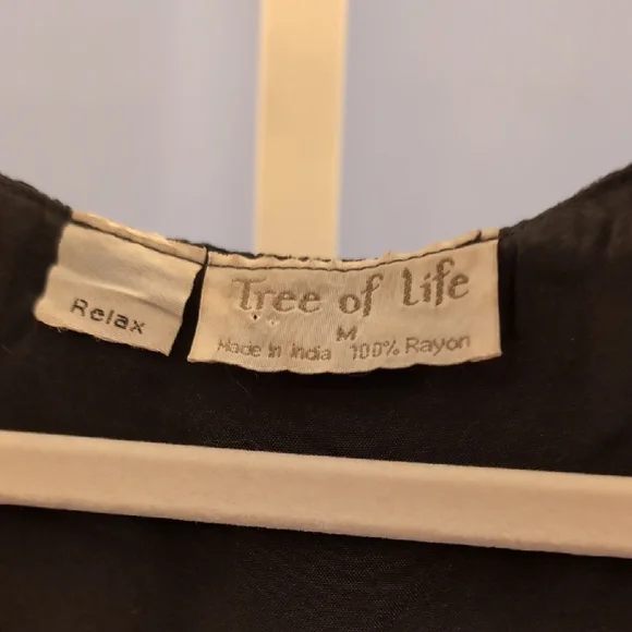 Tree of Life Black Floral Embroidered Lace-Up Blouse - Picture 3 of 5